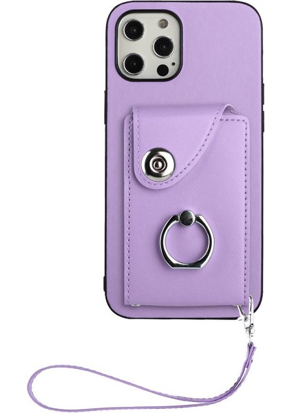 Iphone 13 Için Kılıf Pro Max Deri Kart Yuvası Sahipleri Koruyucu Kapak (Yurt Dışından)