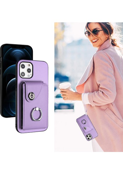 Iphone 13 Için Kılıf Pro Max Deri Kart Yuvası Sahipleri Koruyucu Kapak (Yurt Dışından)