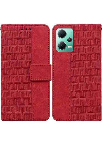 Xiaomi Redmi Not 12 5g Için Geometrik Kabartmalı Kickstand Özelliği Flip (Yurt Dışından)