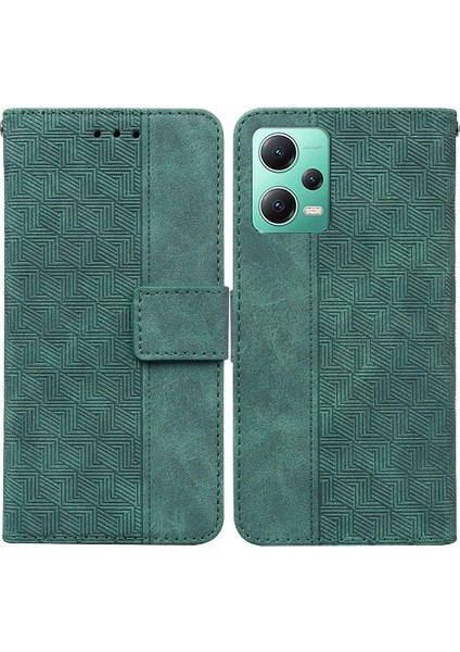 Xiaomi Redmi Not 12 5g Için Geometrik Kabartmalı Kickstand Özelliği Flip (Yurt Dışından)