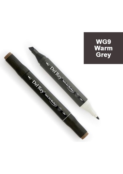 Del Rey Twın Marker Wg9 Warm Grey Çift Uçlu Grafik Kalemi Mn-Drwg9