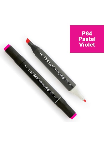 Del Rey Twın Marker P84 Pastel Violet Çift Uçlu Grafik Kalemi MN-DR084