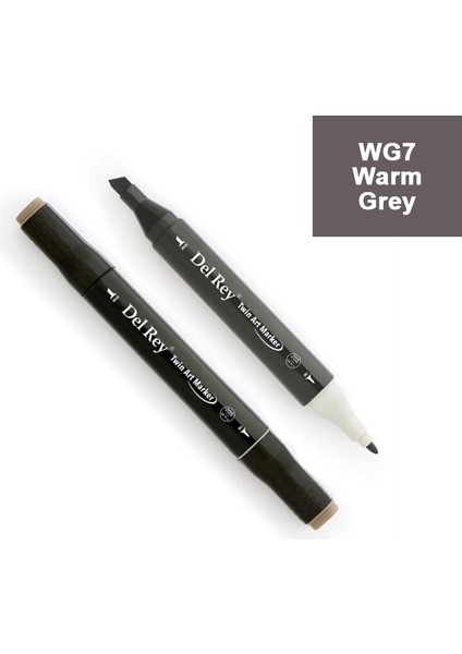 Del Rey Twın Marker Wg7 Warm Grey Çift Uçlu Grafik Kalemi Mn-Drwg7