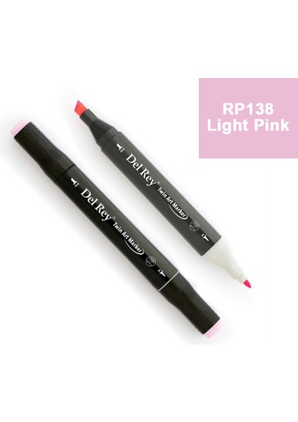 Del Rey Twın Marker RP138 Light Pink Çift Uçlu Grafik Kalemi MN-DR138