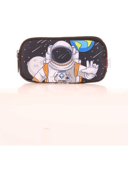 Kids 3 Bölmeli Kalem Çantası Toys Astronaut Siyah L8174
