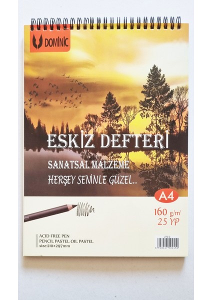 A4 Eskiz Defteri Üstten Metal Spiralli Dmnc Sketch Art Book 160 gr 25 Yaprak fiyatları