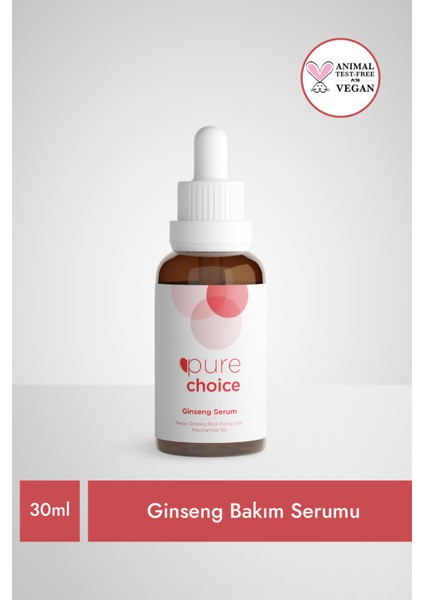 Pure Choice Ginseng Serum 30 ml (Panax Ginseng Root Extract %10 + Niacinamide %5)