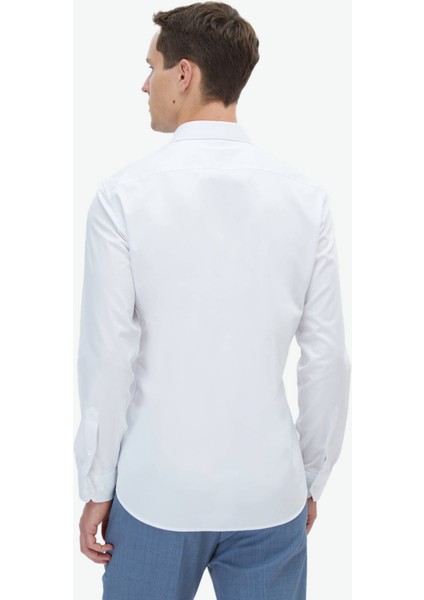 Beyaz Düz Slim Fit Dokuma Klasik %100 Pamuk Gömlek indirimleri