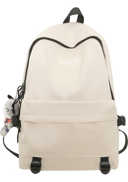 Kadınlar Için Basit Düz Renkli Sırt Çantası, Şık ve Çok Yönlü, Büyük Kapasiteli, Ortaokul ve Lise Öğrencileri Için Okul Çantası (Yurt Dışından)