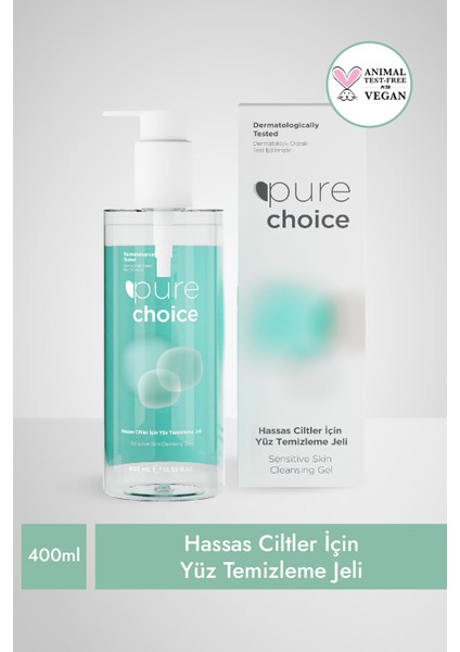 Pure Choice Hassas Ciltler İçin Yüz Temizleme Jeli 400 ml