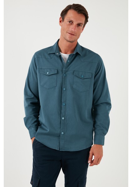 Pamuklu Regular Fit Çift Cepli Gömlek Erkek Gömlek CF24W116927 indirimleri