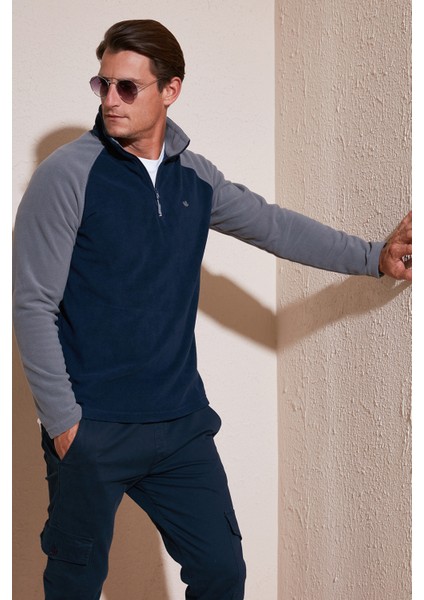 Slim Fit Yarım Fermuarlı Polar Erkek Polar 5906055
