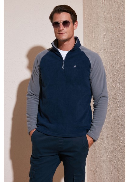 Slim Fit Yarım Fermuarlı Polar Erkek Polar 5906055