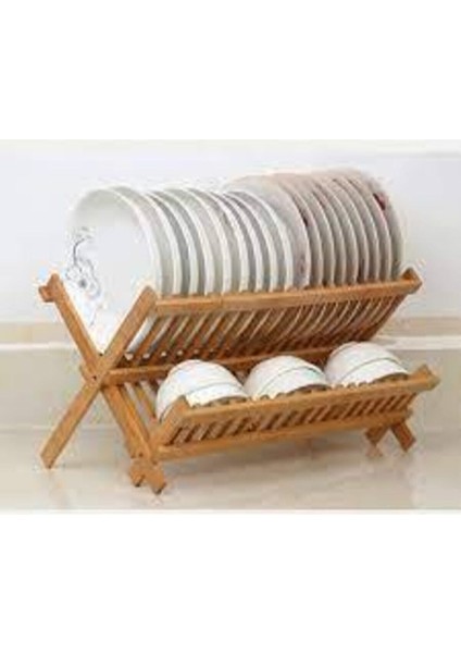 Bambu Bulaşık Sepeti Bambu Tabaklık Bulaşıklık 42 cm Bambu Bulaşık Sepeti Bambu Tabaklık