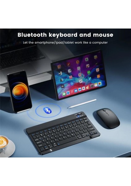 2.4 Ghz Wireless Kablosuz Klavye ve Mouse Seti Bluetooth Keyboard