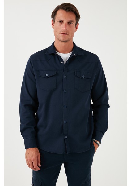 Pamuklu Regular Fit Çift Cepli Gömlek Erkek Gömlek CF24W116927 indirimleri