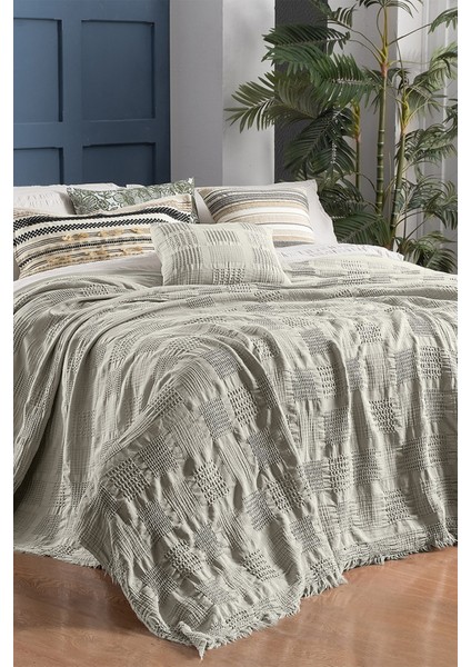 Nerha Bej Çift Kişilik Pamuk Yatak Örtüsü