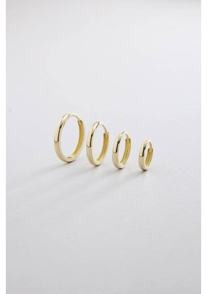 Altın Düz Oval Halka Küpe 1.2 cm 2mm indirimleri