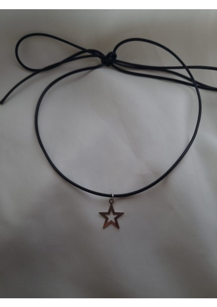 Kore Ipi Bağlamalı Choker Ip Yıldız Kolye Y2K
