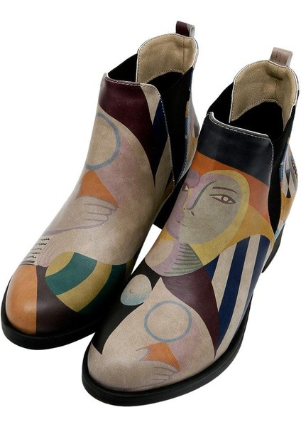 Kadın Vegan Deri Çok Renkli Bilekte Bot - Book Club Tasarım