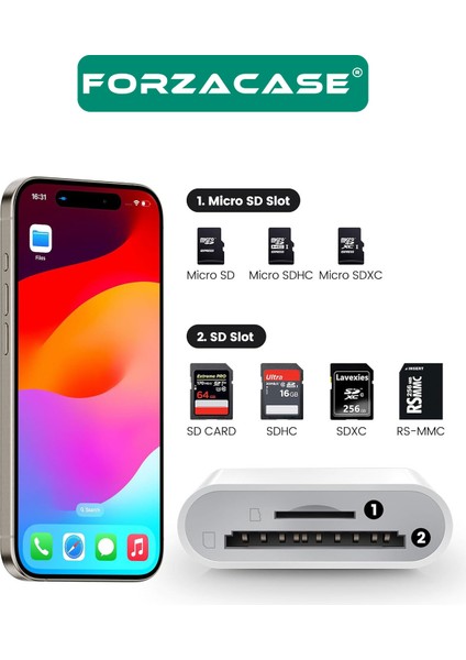 Telefon ve Tabletler Için Type-C To Sd / Micro Sd / Tf Kart Okuyucu Adaptör - FC674