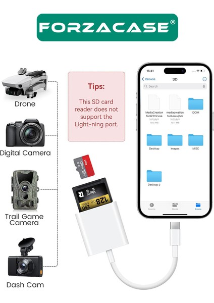 Telefon ve Tabletler Için Type-C To Sd / Micro Sd / Tf Kart Okuyucu Adaptör - FC674