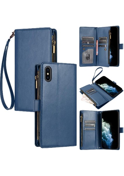 Iphone Xs Max Kart Yuvaları Için Kılıf Folio Kapak Çanta Kapak Pu Deri (Yurt Dışından)