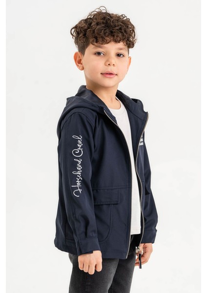 Kapüşonlu Fermuarlı Nakış Süslemeli Su Geçirmez Erkek Çocuk Ceket fiyatları