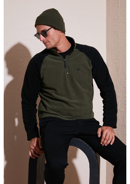 Slim Fit Yarım Fermuarlı Soğuk Geçirmez Kışlık Şardonlu Polar Erkek POLAR 5906055