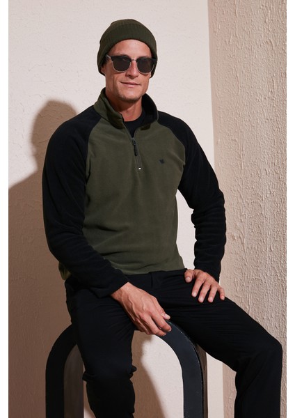 Slim Fit Yarım Fermuarlı Soğuk Geçirmez Kışlık Şardonlu Polar Erkek POLAR 5906055 fiyatları