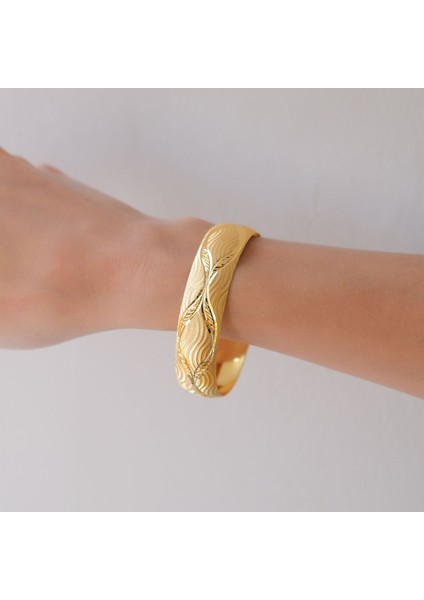 Bz Imıtasyon Bilezik 1.5 cm Dalgalı Model Altın Kaplama Bilezik BLZ-3091 fiyatları