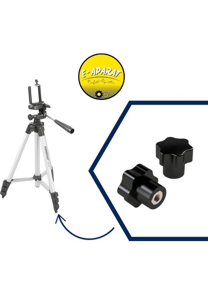 Isıya Dayanıklı Yanmaz Mobilya-Makine Tutamak Kulp 1-Adet (Yıldız-Ø70 MM-M14-BAKALIT-SIYAH)