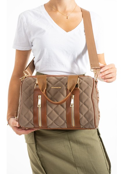 Kadın Büyük Boy Spor Model Kapitone 4 Gözlü Uzun Askılı El & Omuz Çantası Kahverengi 7041 fiyatları