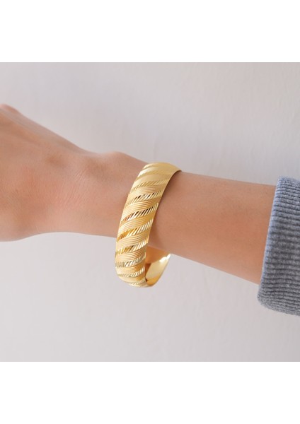 Bz Imıtasyon Bilezik 1.5 cm Rüzgar Model Altın Kaplama Bilezik BLZ-3090 fiyatları