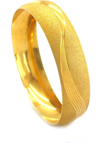 Bz Altın Kaplama Dalgalı Simli 1.5 cm Bilezik BLZ-3054