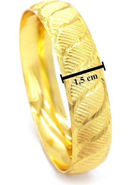 İmitasyonn Bilezik Altın Kaplama 1.5 cm Rüzgar Model BLZ-3081