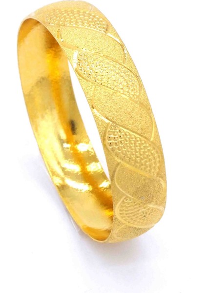 Bz Imıtasyon Altın Kaplama 15MM Desenli Bilezik BLZ-1169