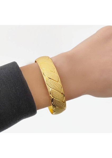 Bz Imıtasyon Altın Kaplama 15MM Desenli Bilezik BLZ-1169 modelleri