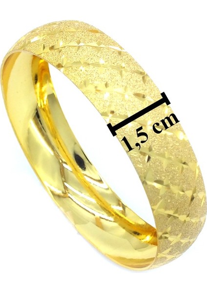 Bz Altın Kaplama Simli Yıldızlı Baklava 1.5 cm Bilezik BLZ-3072