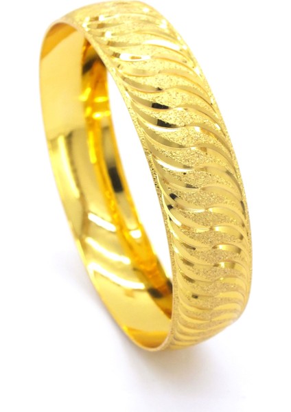 Bz Altın Kaplama 15MM Rüzgar Model Bilezik BLZ-3026