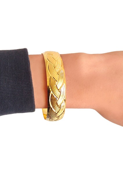 Altın Kaplama Örgü Model İmitasyon Bilezik 1.5 cm BLZ-1295 fiyatları