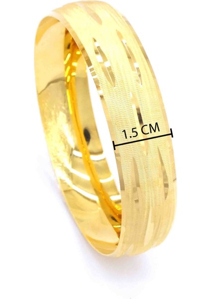 Bz 22 Ayar Altın Kaplama 15 mm Kabuk Model Bilezik BLZ-1290 modelleri