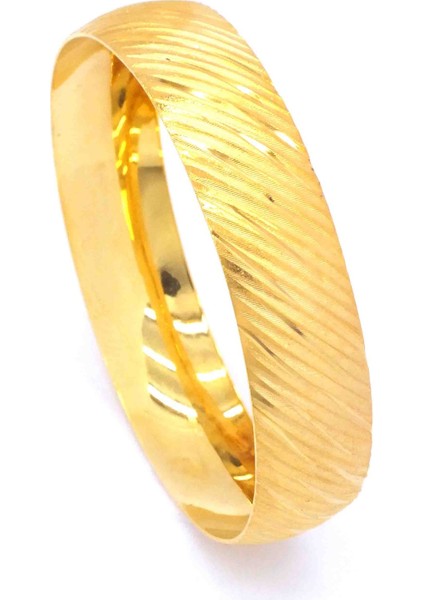 Bz 22 Ayar Altın Kaplama 1.5 mm Yan Çizgili Bilezik BLZ-1244 indirimleri