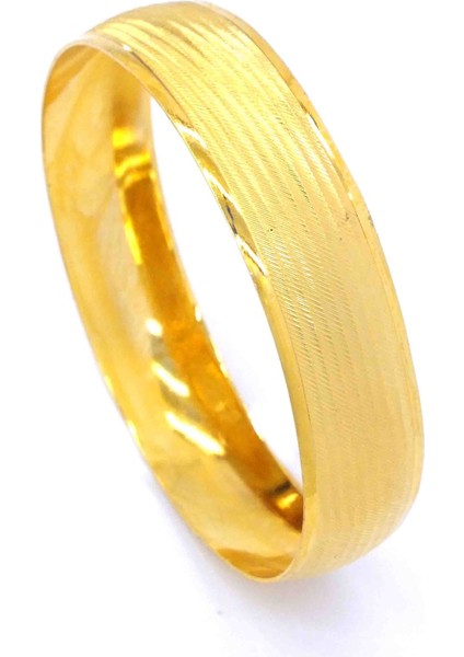 Bz 22 Ayar Altın Kaplama 15MM Dikey Çizgili Bilezik Kalınlık BLZ-1151