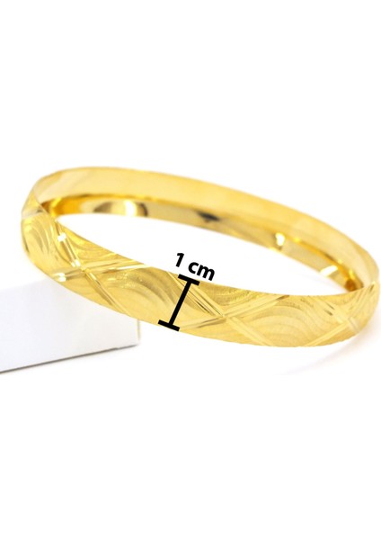 22 Ayar Altın Kaplama Imitasyon Desenli Bilezik 1 cm BLZ-3008 modelleri