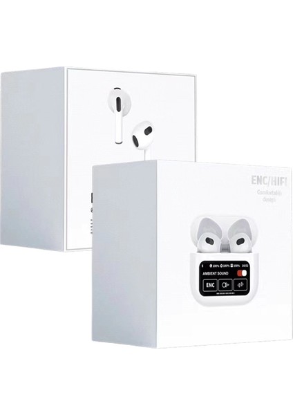 A10 Pro Aktif Gürültü Engelleyici Özellikli Dijital Ekranlı Air Podss Bluetooth Kulaklık - Beyaz 13 fiyatları