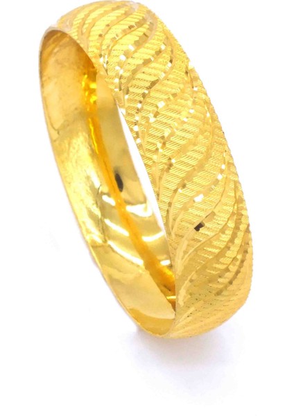 Bz 22 Ayar Altın Kaplama 15 mm Rüzgar Desenli Bilezik BLZ-1326