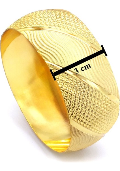 İmitasyon Bilezik Altın Kaplama Noktalı Dalgalı Model 3 cm BLZ-3082 modelleri