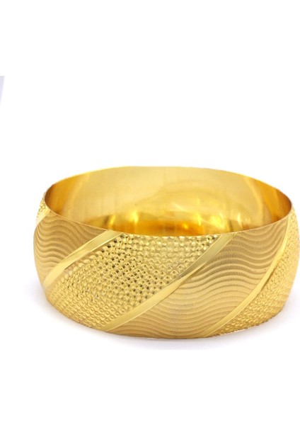 İmitasyon Bilezik Altın Kaplama Noktalı Dalgalı Model 3 cm BLZ-3082 indirimleri