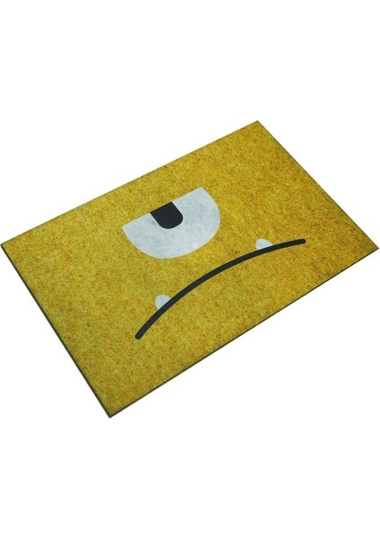 Canavar Emoji Çift Taraflı Kauçuk Kapı Önü Paspası
